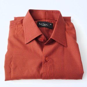 Paul Smith London Burnt Orange Stripe Button Down Shirt